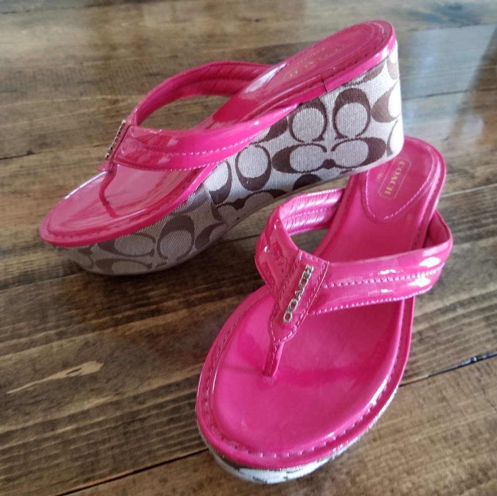 Nella  wedge Pink 3 Patent Leather Sandals